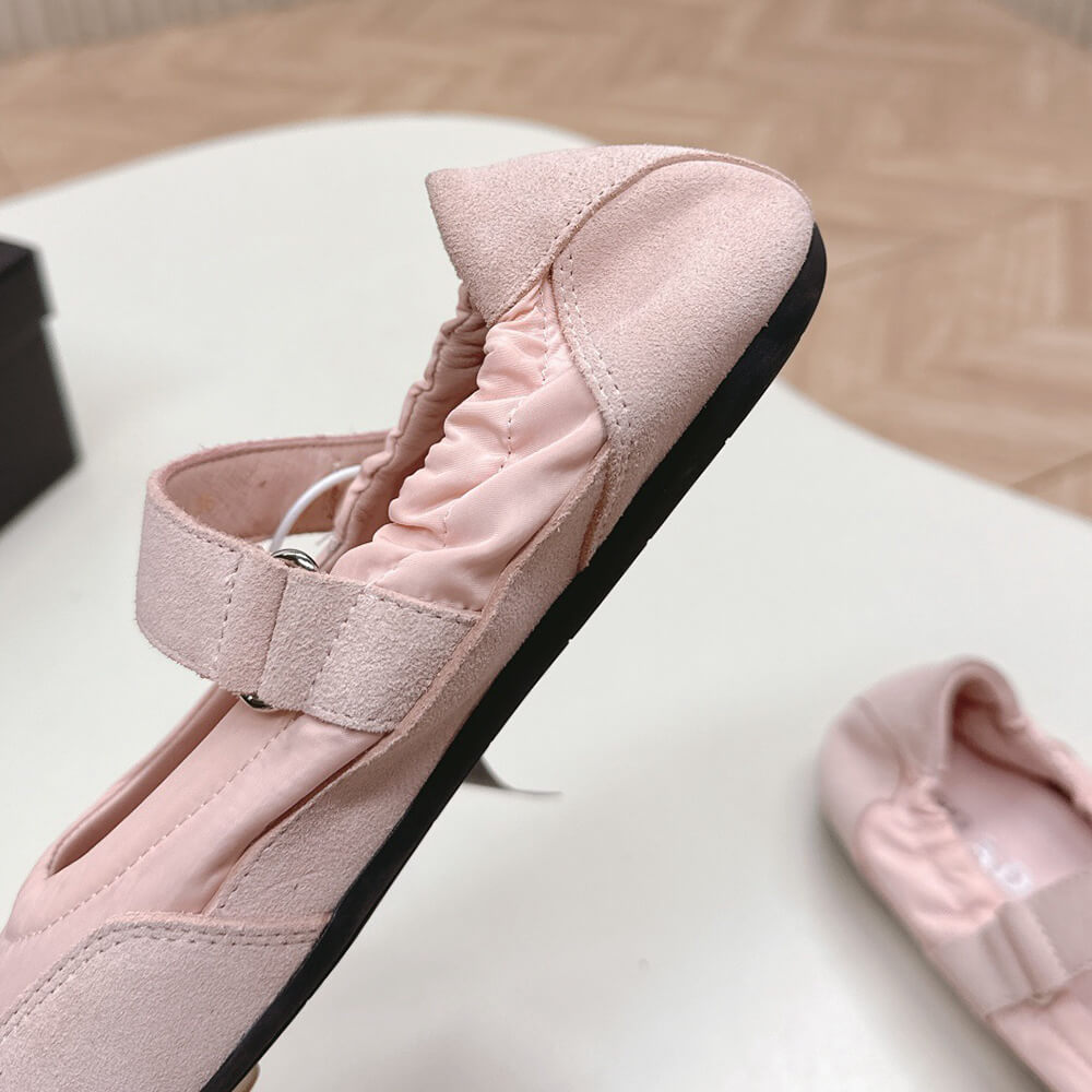 PRADA Re-Nylon and suede ballet flats