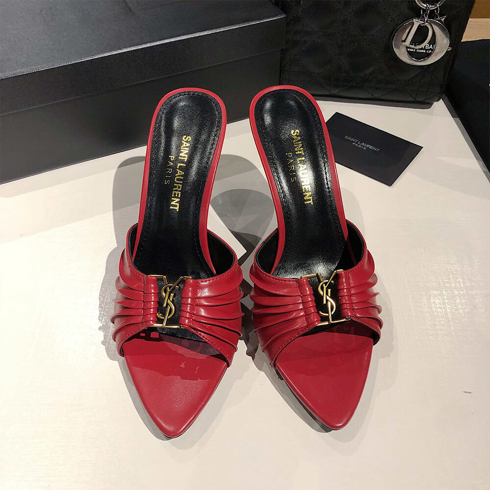 YSL  BABYLONE MULES IN SMOOTH LEATHER