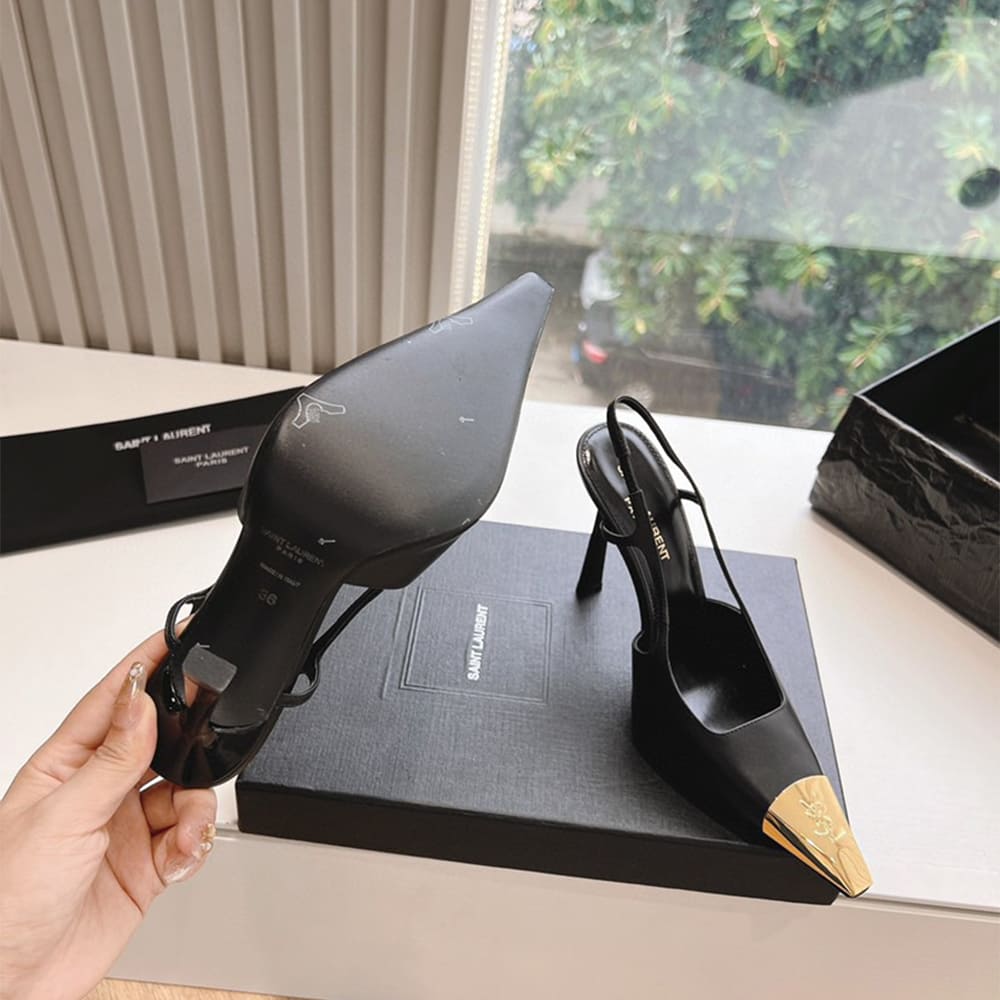 YSL Jeanne Slingback Pumps in Smooth Leather