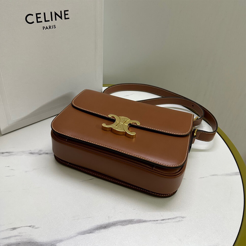 CELINE CLASSIQUE TRIOMPHE BAG in shiny calfskin(HIGH-END GRADE)