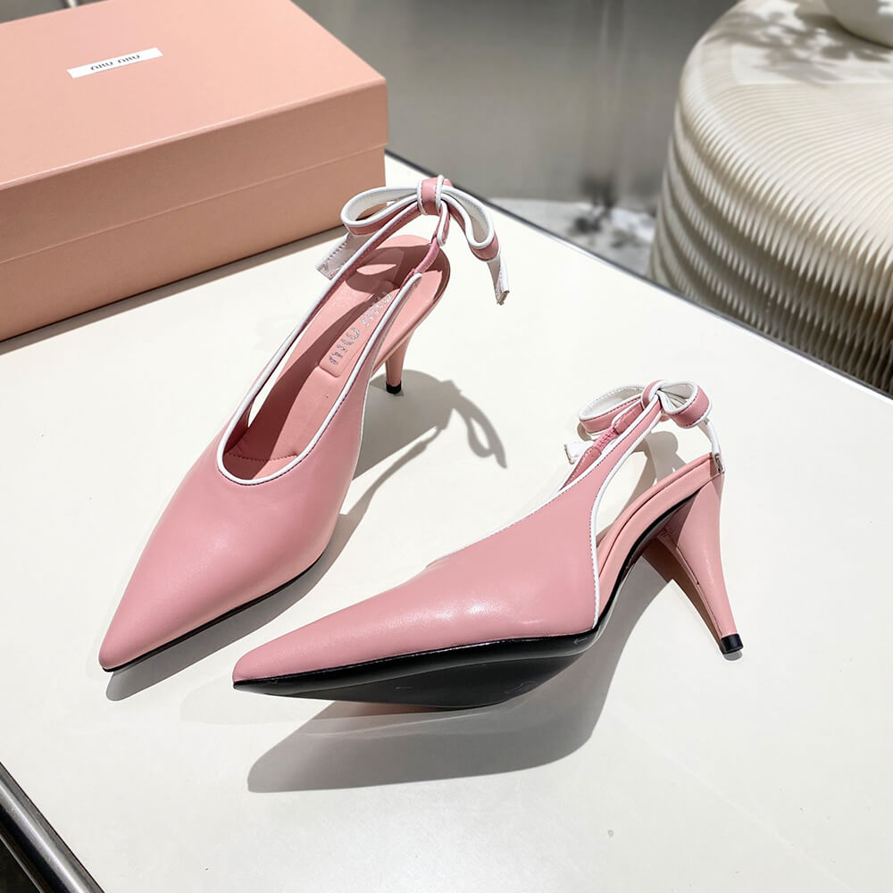 MiuMiu Nappa leather slingback pumps