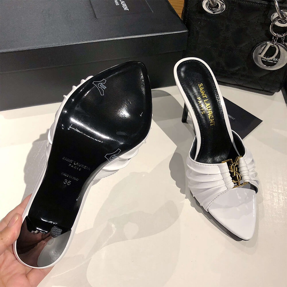 YSL  BABYLONE MULES IN SMOOTH LEATHER