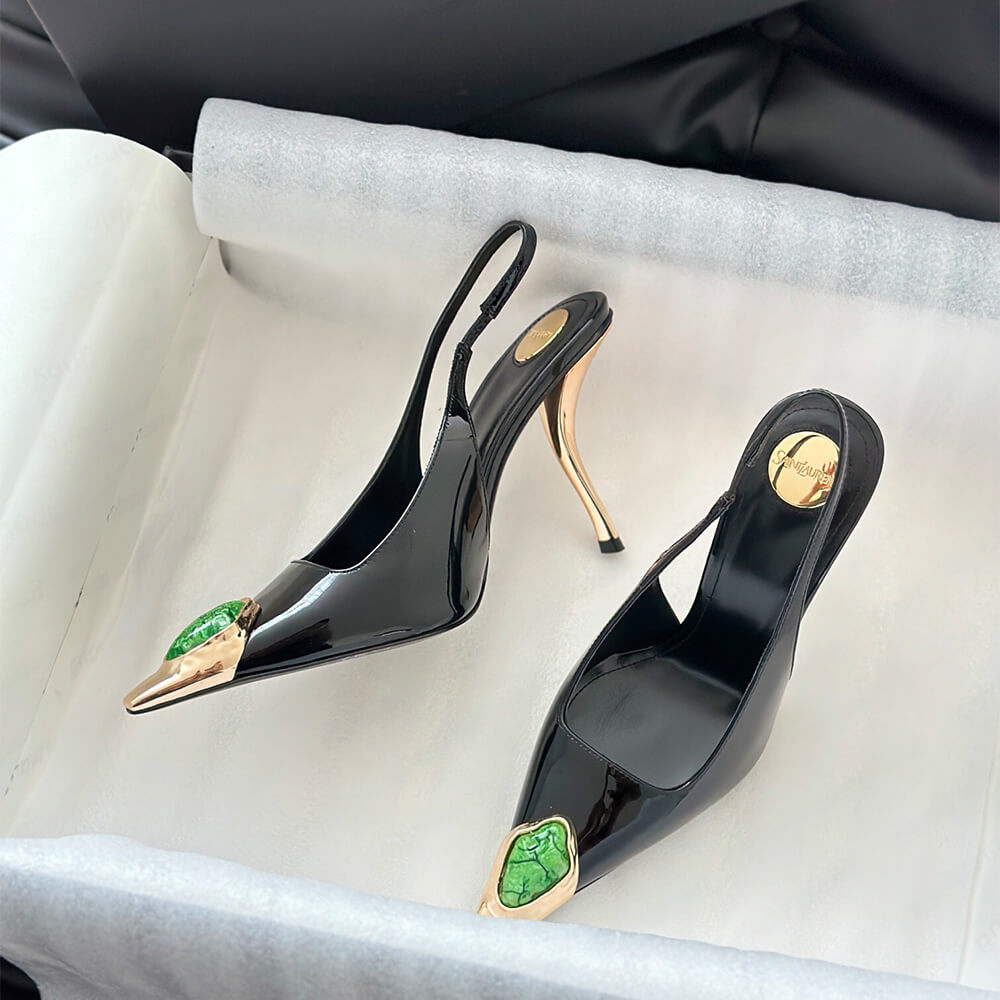 YSL Loulou Slingback Pumps in Patent Leather