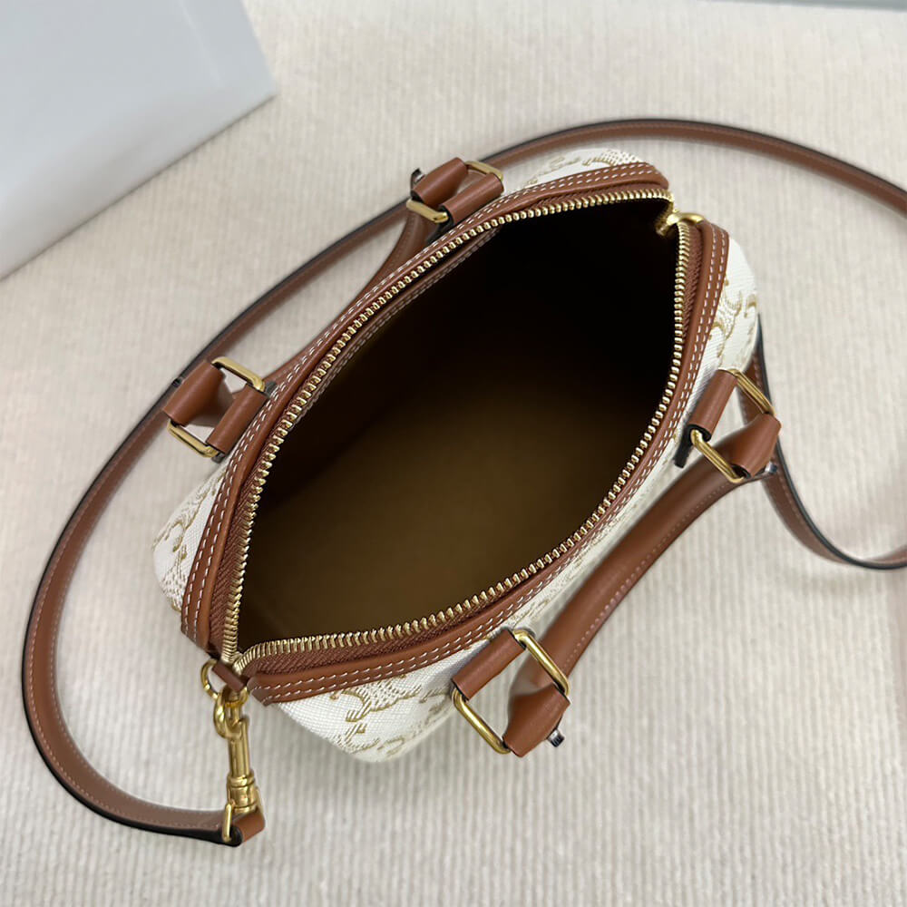 CELINE Small Boston IN Triomphe Canvas and calfskin