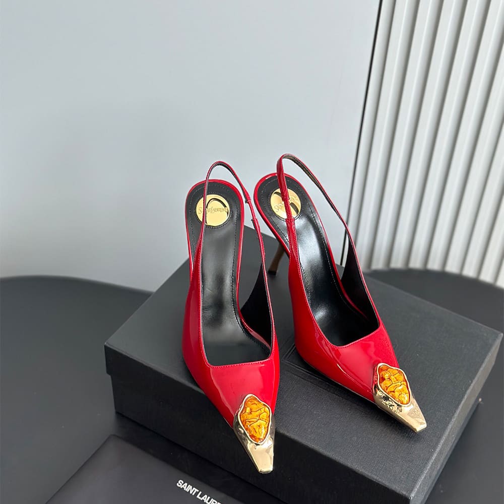 YSL Loulou Slingback Pumps in Patent Leather