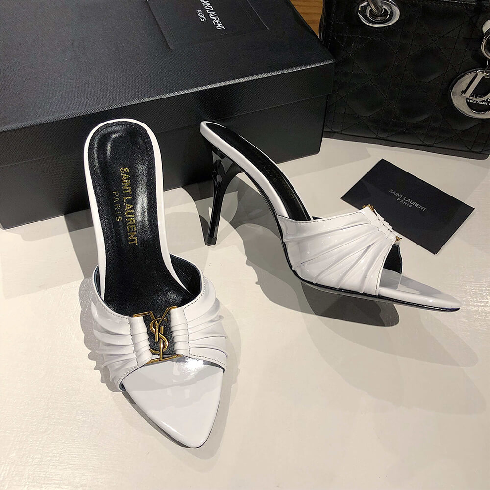 YSL  BABYLONE MULES IN SMOOTH LEATHER