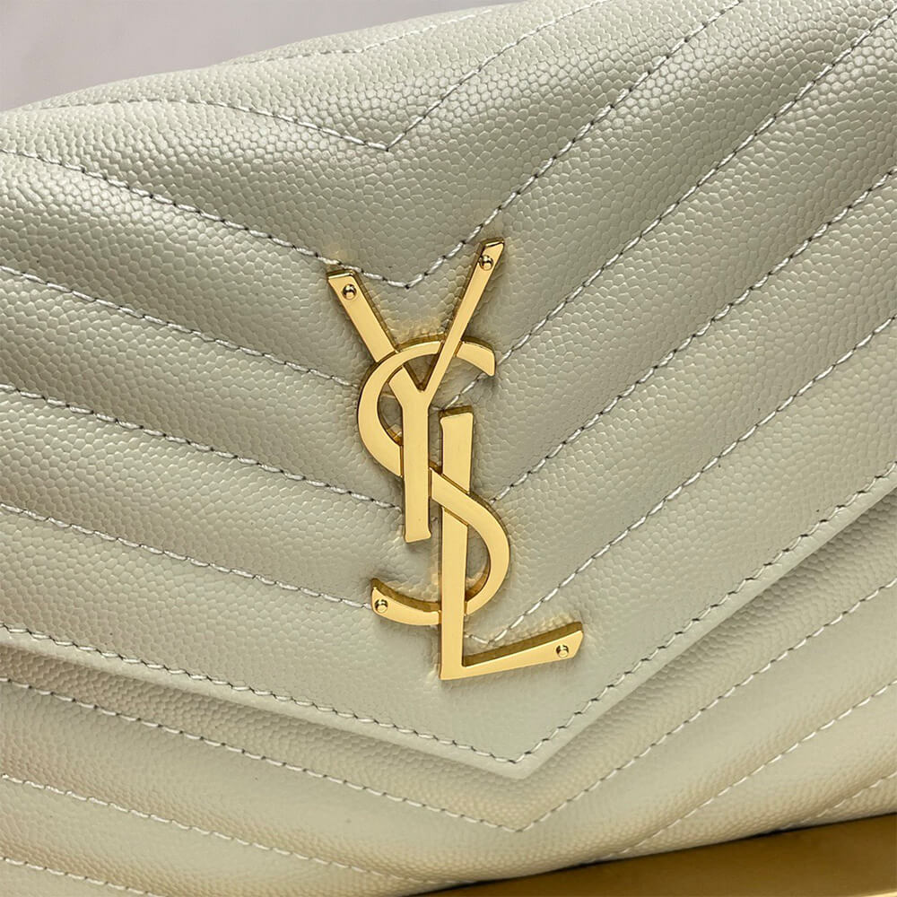 YSL classic cassandre chain wallet in grain de poudre leather
