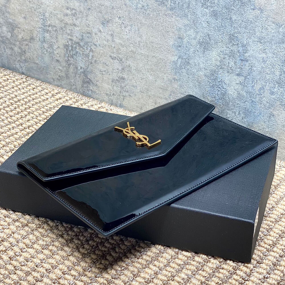 YSL UPTOWN POUCH IN PATENT LEATHER(HIGH-END GRADE)