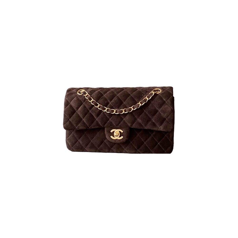 CHANEL Suede Classic Double Flap Handbag(HIGH-END GRADE)