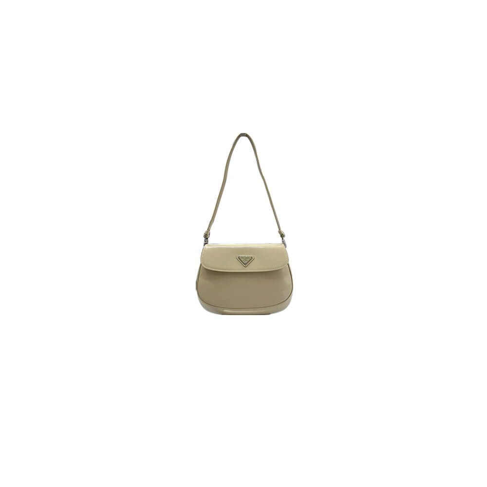 Small Prada Cleo brushed leather shoulder bag with flap