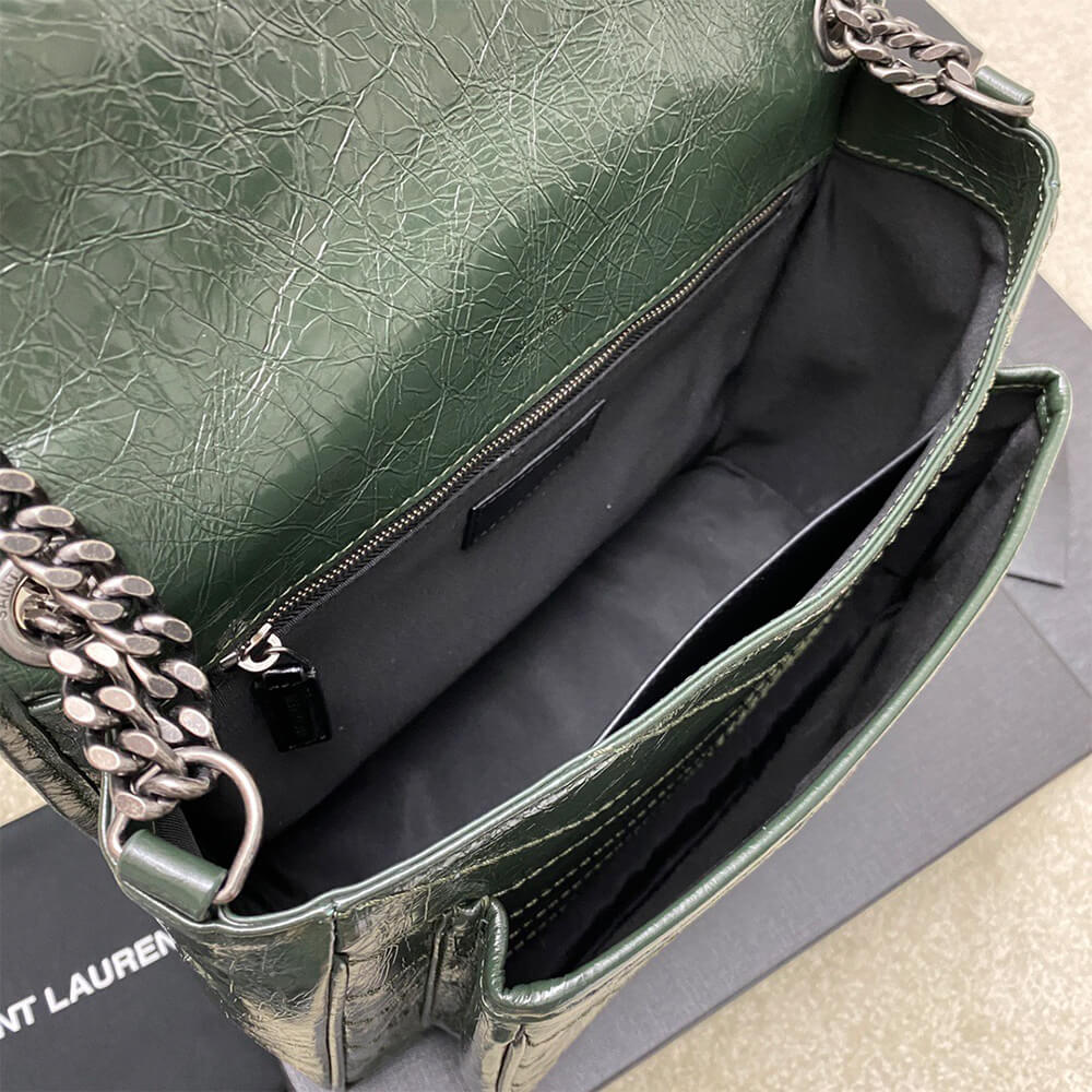 YSL NIKI MEDIUM IN CRINKLED VINTAGE LEATHER(HIGH-END GRADE)