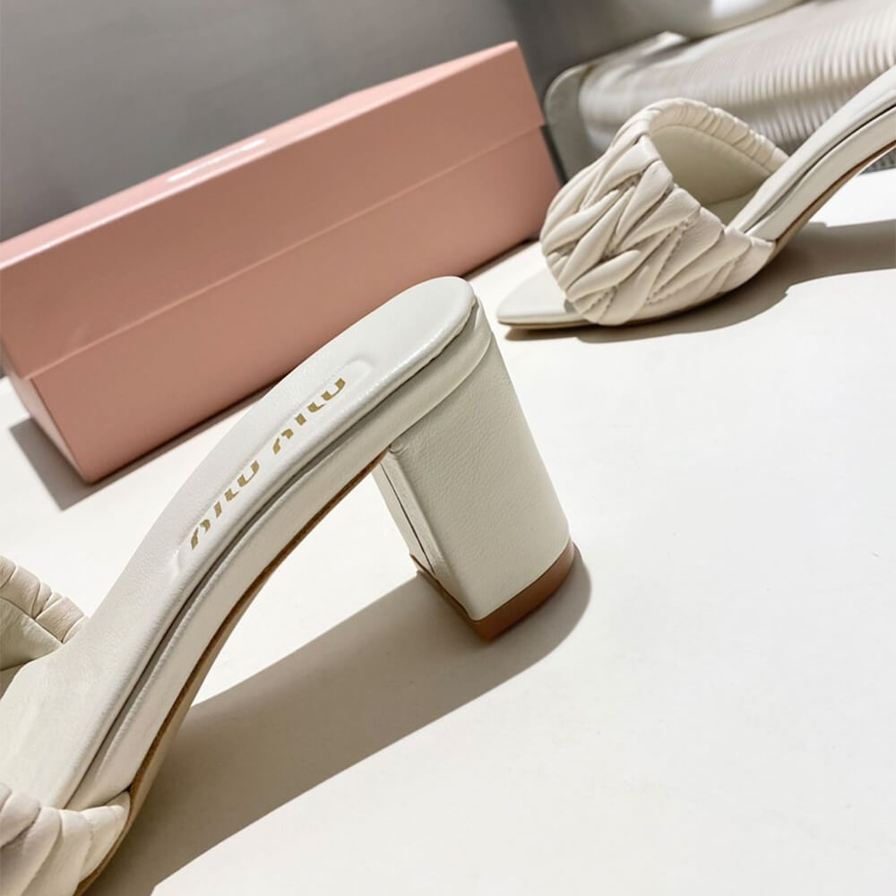 MiuMiu Matelass?? nappa leather slides