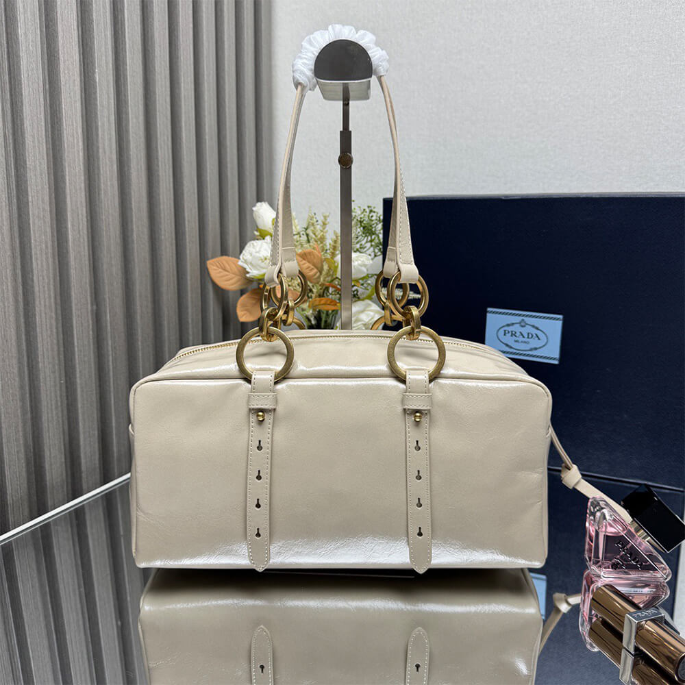 Prada Dangle medium leather top-handle bag(HIGH-END GRADE)