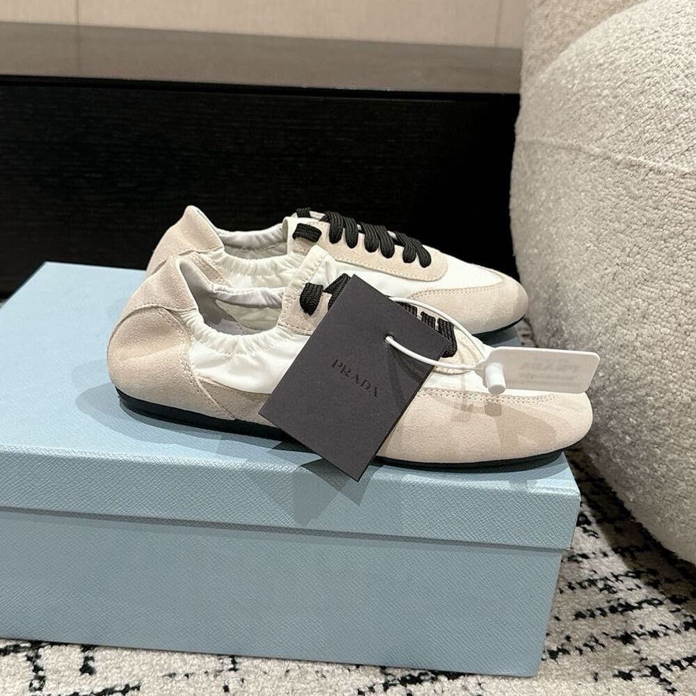 PRADA Collapse Re-Nylon and suede sneakers