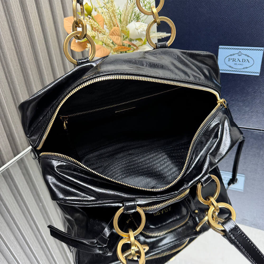 Prada Dangle medium leather top-handle bag(HIGH-END GRADE)