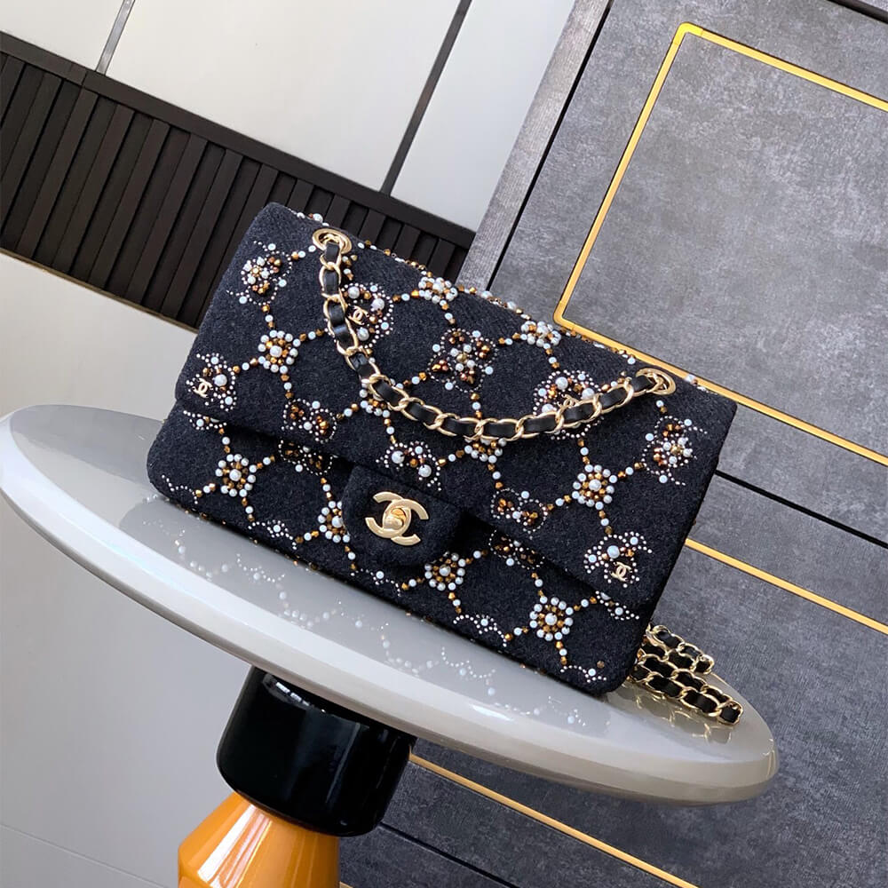 CHANEL Pearl Classic Double Flap Handbag(HIGH-END GRADE)