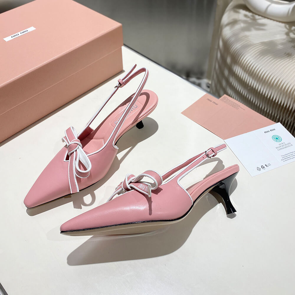 MiuMiu Nappa leather slingback pumps