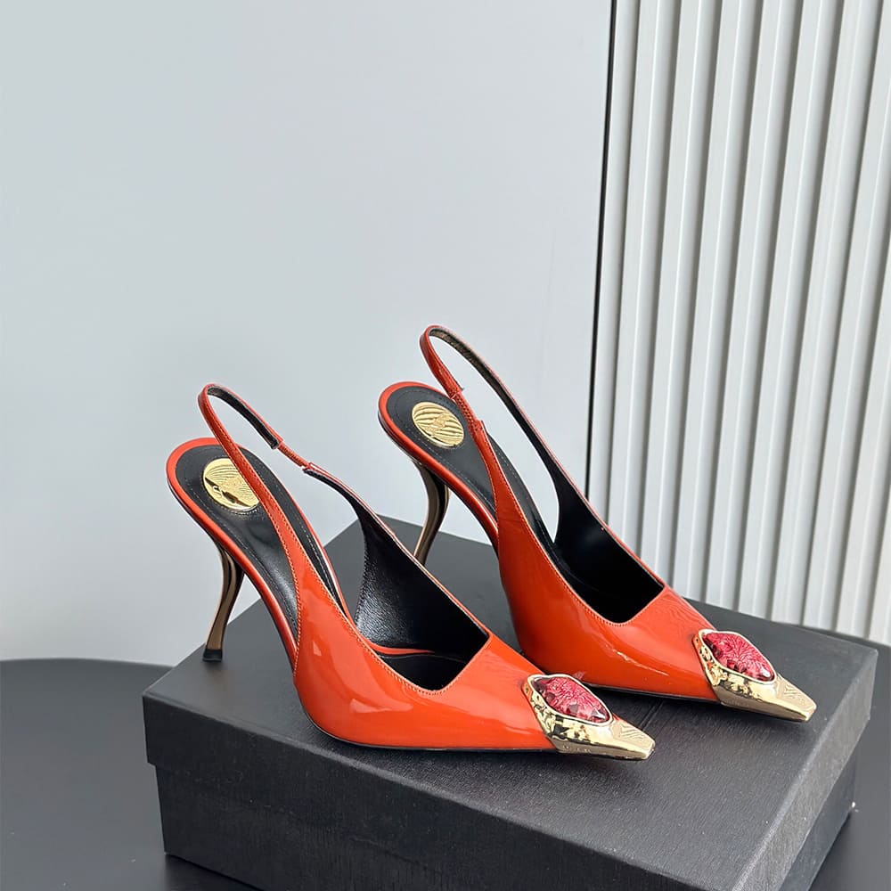 YSL Loulou Slingback Pumps in Patent Leather