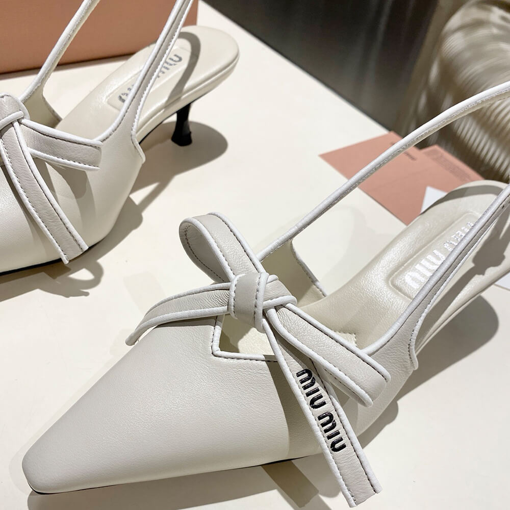 MiuMiu Nappa leather slingback pumps