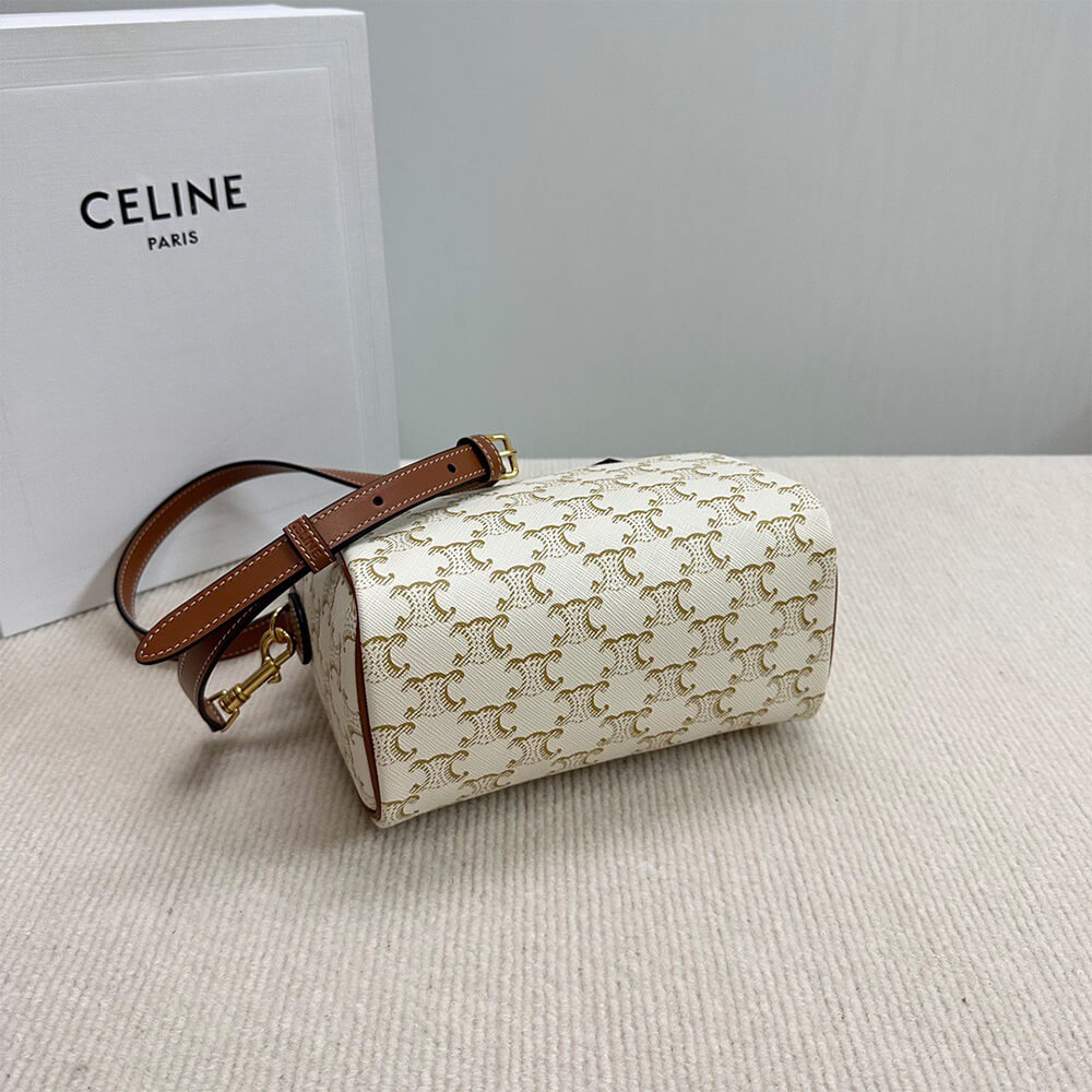 CELINE Small Boston IN Triomphe Canvas and calfskin