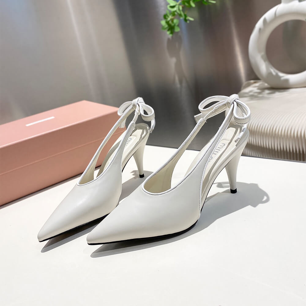 MiuMiu Nappa leather slingback pumps