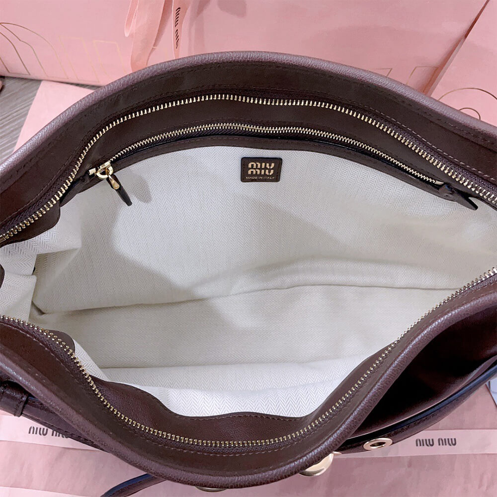 MIUMIU Medium Aventure nappa leather bag(HIGH-END GRADE)