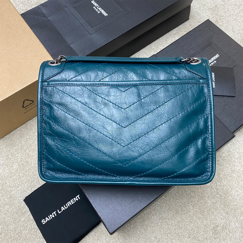 YSL NIKI MEDIUM IN CRINKLED VINTAGE LEATHER(HIGH-END GRADE)