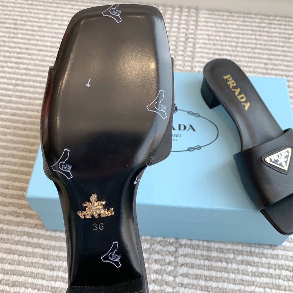 Prada Saffiano patent leather sandals